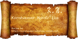 Kornhauser Natália névjegykártya