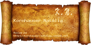 Kornhauser Natália névjegykártya