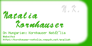 natalia kornhauser business card